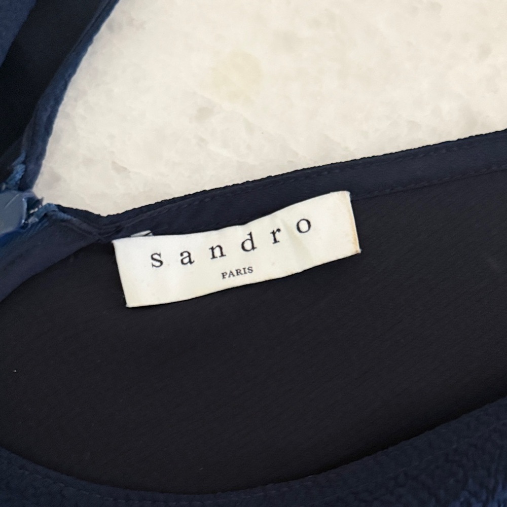 Sandro Elegant Navy Backless Dress size 1 - Picture 2 of 7